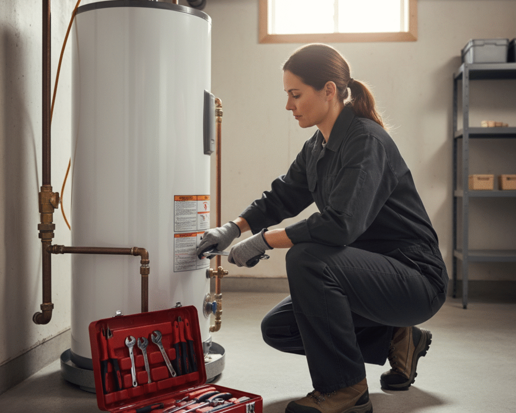 Licensed contractor performing a small repair that could help prevent inspection issues.